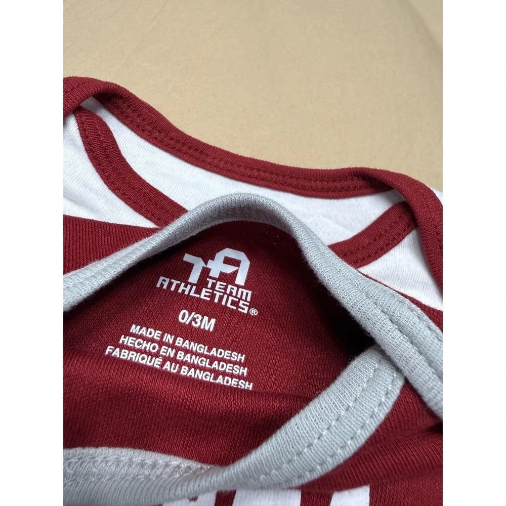 Alabama Crimson Tide Baby Bodysuit 3-Piece Set Team Athletics Crimson Grey 0-3M